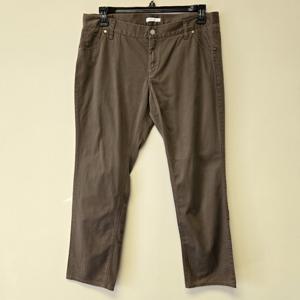 New York & Company Straight Leg Pants Brown 16 Petite